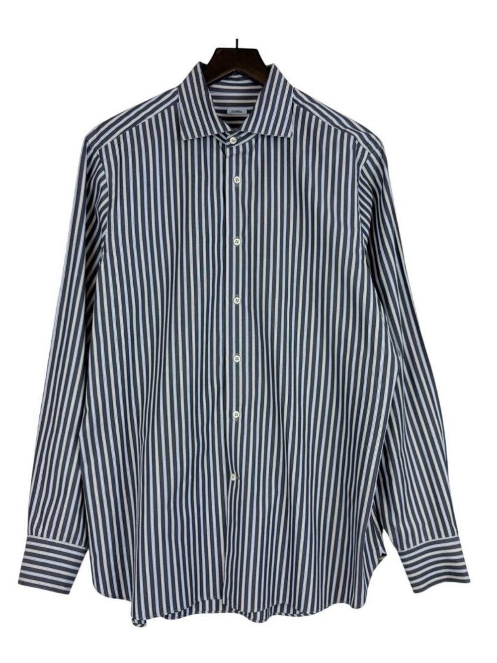 Malo Italy Blue Gray Striped 
17.5 Luxury Made in Italy
